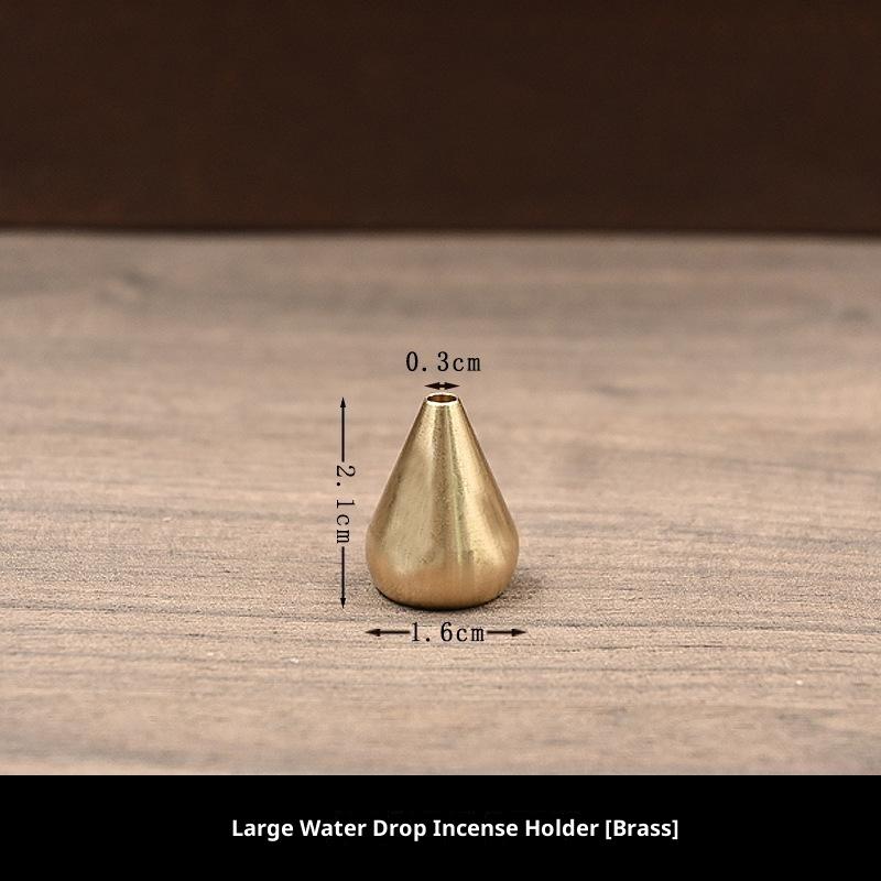 1Pcs Portable Incense Burner Multi Purpose Water Drop Shape Brass Incense Holder Home Office Teahouse Zen Ornament Supplies