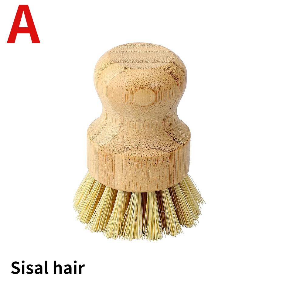 1PC Bamboo Dish Scrub Brush Soap Dish Kitchen Wooden Dish Scrubber Cleaning Brush for Washing Dish Cast Iron Pan Pot