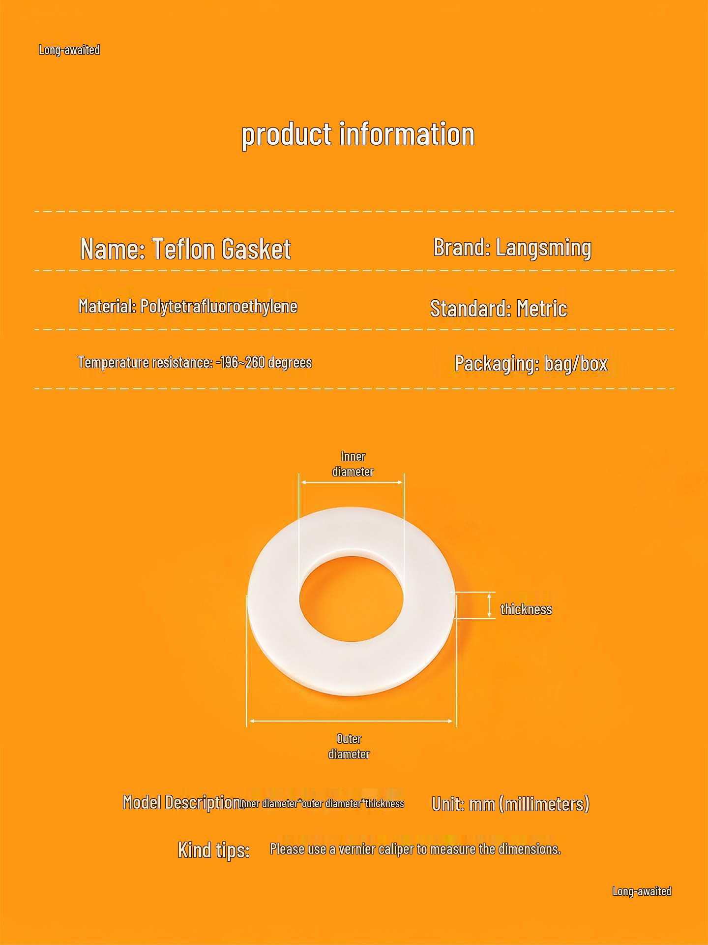 Corrosion-Resistant High-Temperature Teflon Washer: Polytetrafluoroethylene PE Sealing Gasket 4*10*0.5 (50 pieces) Black