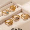 Colorful Non-Fading Eyes Punk Rings For Women Men Fashion Devil's Eye Zirconia Ring Personalized Gold Color Anillos Party Gift