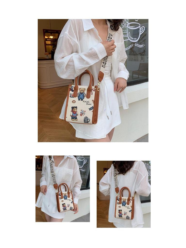 Katie Bear Damen Niedliche Handtasche im koreanischen Stil zum Umhängen - Kleine & Trendige Einzel-Schultertasche