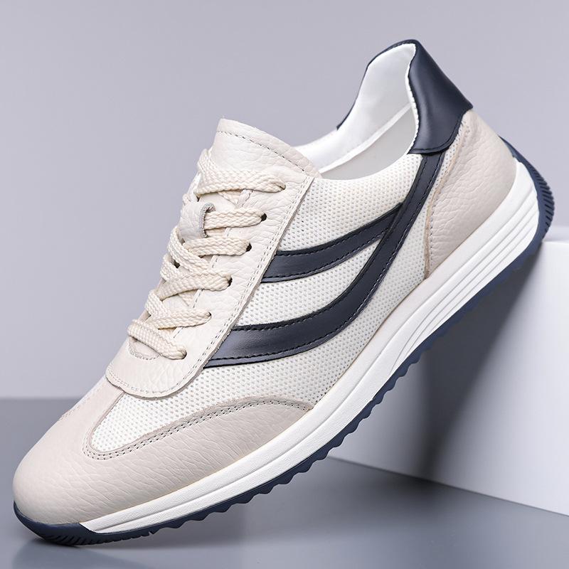 

Men s shoes 2025 summer breathable men s casual leather shoes lightweight fashion trend mesh shoes 2025 38