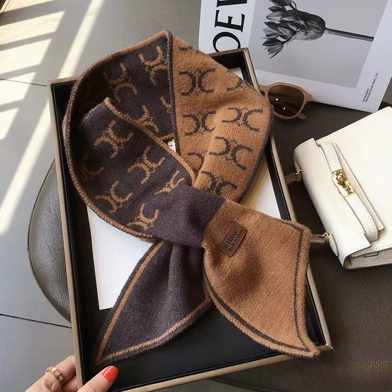 Women's Houndstooth Double-Sided Scarf Set - Thickened, Versatile, Autumn/Winter Neck Warmer