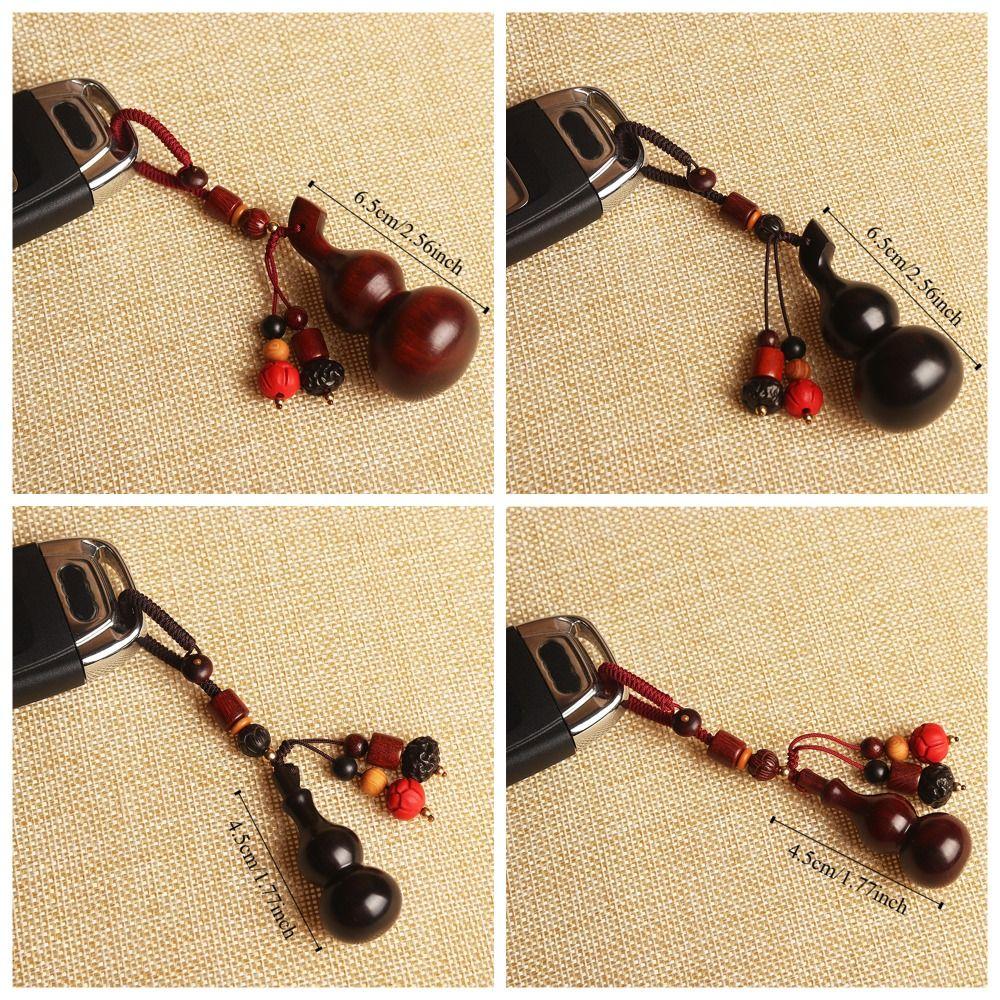 Retro Mobile Phone Pendant Polished Rosewood Car Keychain Key Chain Decoration