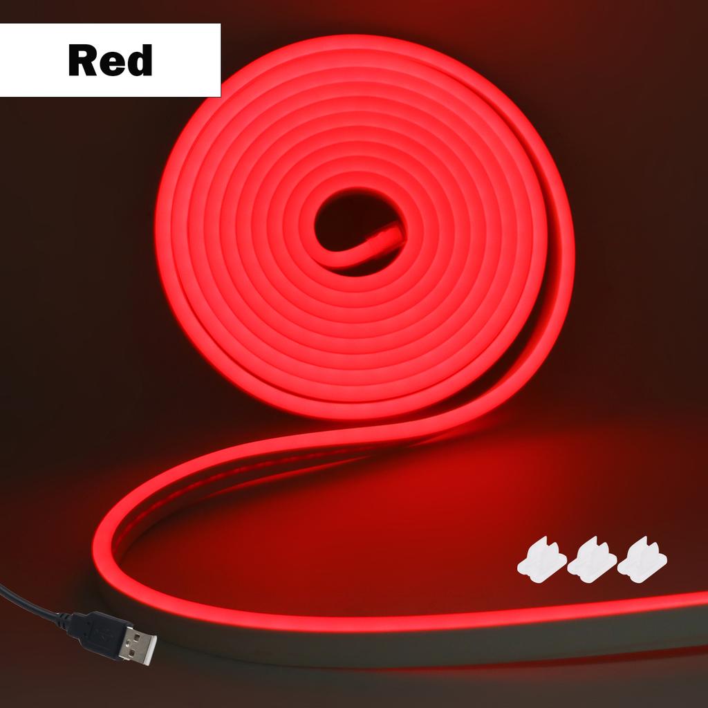 IP65 Waterproof USB Neon Strip Light Sign 1M 2M 3M 4M 5M 2835 120LEDs/M Flexible Ribbion Tape for DIY Room TV Backlight 8 Colors