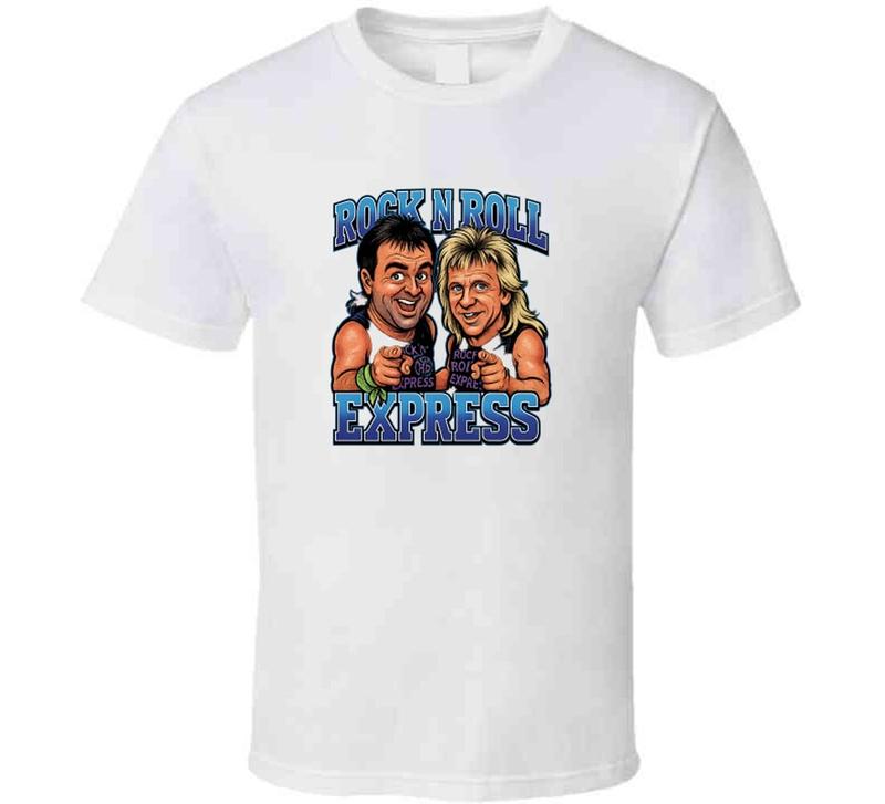 Rock N Roll Express Retro Wrestling Legend Caricature Unisex T-Shirt S