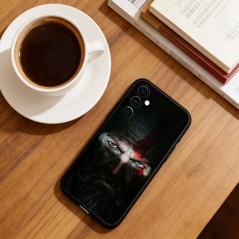 God of War Kratos Phone Case Black Silicone Soft For Samsung Galaxy A73,A72,A71,A70,A53,A52,A51