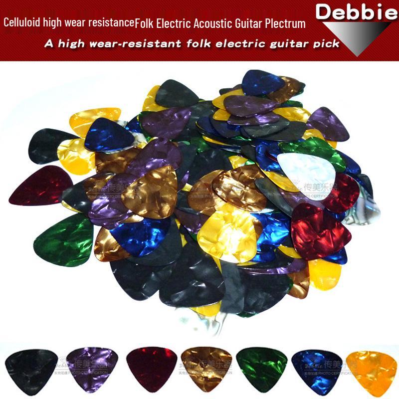 Colorful Celluloid Guitar Picks 0.46mm for Electric, Bass & Folk Guitar