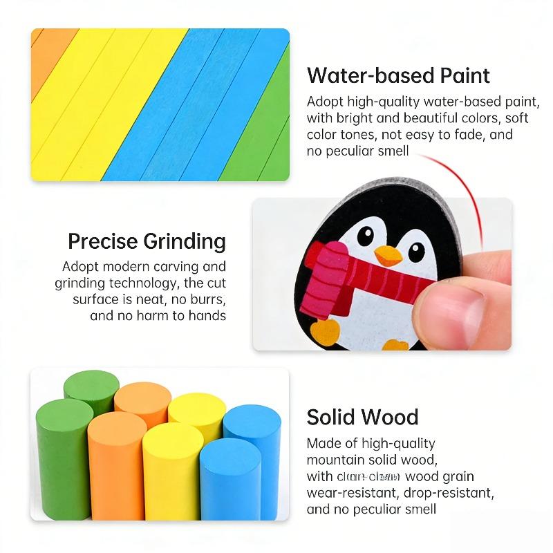 Wooden Stick Board Game Montessori Game Parent Child Interactive Two Person Battle Stick Picking Game Puzzle Toy Early Education