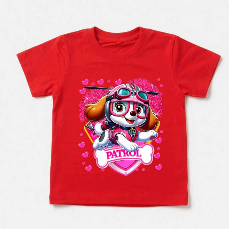 Kids Hot Cartoon Paw Patrol Skye T Shirt Boys and Girls Cotton Casual Summer Clothing Toddler Short Sleeve Tee Top
