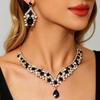 Retro Rhinestone Jewelry Necklace Set - Luxurious Evening Dress Accessories