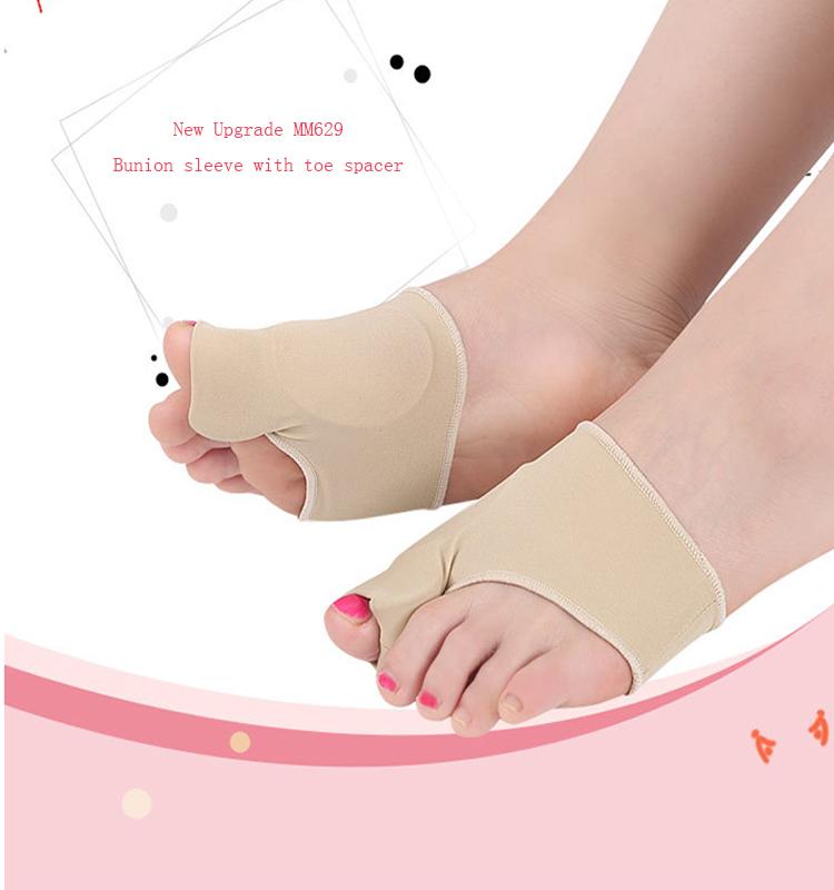 Hallux Valgus Toe Foot Protector Corrector Bunion Pads Sleeves with Silicone Toe Spacers Feet Pain Relief