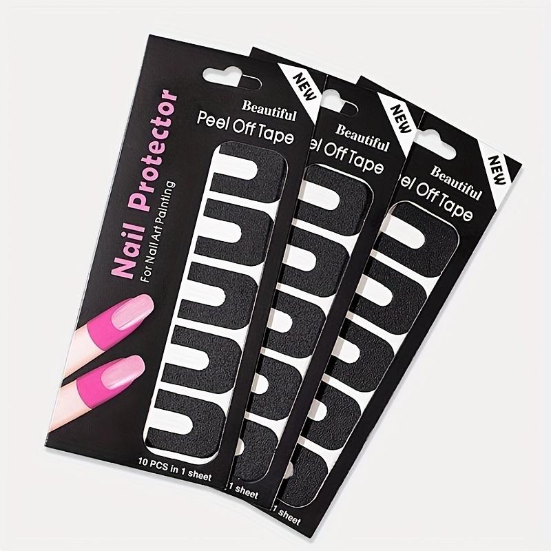 30/90-Piece U-Shaped Nail Protectors - Odorless vinyl nail protectors for stain-resistant manicures, nail art, and printing