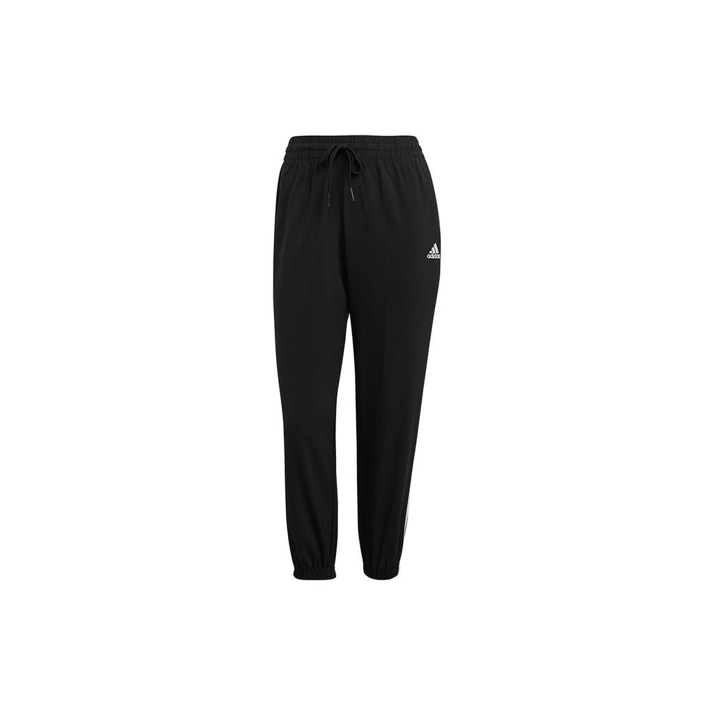 Adidas 3-Stripes Tapered Cuffed 7/8 Pants Women Bottoms Black GM5559