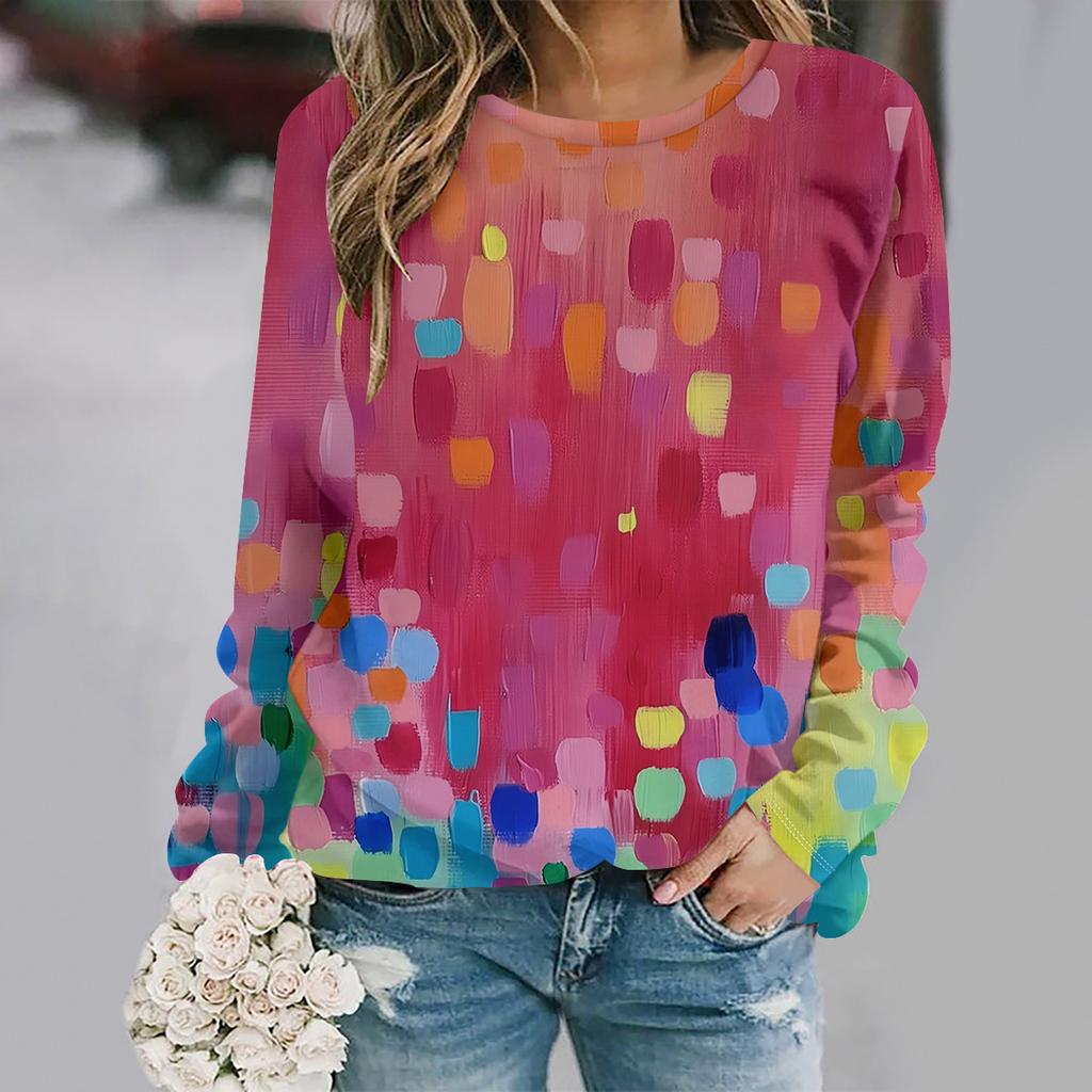 Herbst und Winter neue Mode Rundhals Langarm bedruckt elegant lässig locker Hoodie