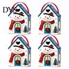 Reusable Holiday Gift Packaging Christmas House Box with Handle, 3D Gingerbread/Santa Claus/Tree/Snowflake Candy Snack Containers for Parties