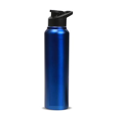 Edelstahl Wasserflasche 1 Ltr Für Kinder, Jungen, Mädchen, 1 Liter Flaschen für Fitnessstudio, Kühlschrankgebrauch, Schule & Büro (Trinkverschluss - Set mit 1 Stück, Dunkelblau)