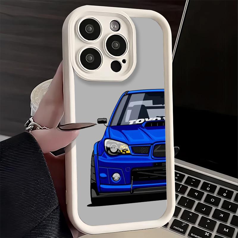 Phone Case for iPhone 17 Air 16E 15 16 Pro Max Simple Japanese Sports Cars Pattern Cover 14 Plus 13 12 Mini Soft Shell Silicone iPhone 16E