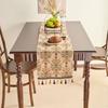 Amerikanischer Retro-Stil Tischfahne Atmosphären-Dekoration Esszimmerfahne Jacquard Fransen Kaffeetisch TV-Schrank Abdeckung Staubdicht