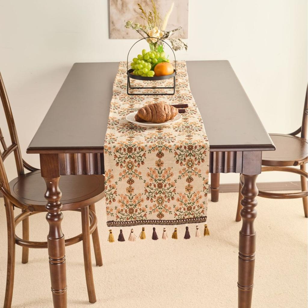 Amerikanischer Retro-Stil Tischfahne Atmosphären-Dekoration Esszimmerfahne Jacquard Fransen Kaffeetisch TV-Schrank Abdeckung Staubdicht