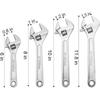 Set of 4 Adjustable Wrench Set, 6/8/10/12-Inch, Forged Cr-V Steel Crescent Wrench with Metric Scales, Heat Treated & Chrome Plated