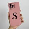 For iPhone 13 Pro Max Case iPhone 13 Pro Cover Cute Couple Initial Letters Square Skin Phone Case Matte Shockproof Back Cover