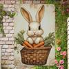 Vintage Rabbit Easter Metal Poster Wall Decor