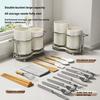 Kitchen Utensil Rack, Countertop Drain Tray, Knife and Spoon Storage Holder