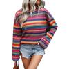 Damen S Locker Mode Langarm Strickoberteil Rundhalsausschnitt Geometrisches Muster