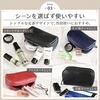 BLUE SINCERE Square Pouch, Genuine Leather, Men's and Women's, Rectangular, Gusseted, Large Capacity, Freestanding, Gadget Case, Makeup Pouch, Leather