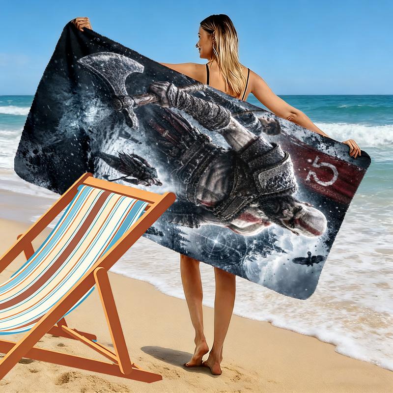 Class Game Print Beach Towel, Large Soft Quick Dry Towel for Beach Camping Swimming