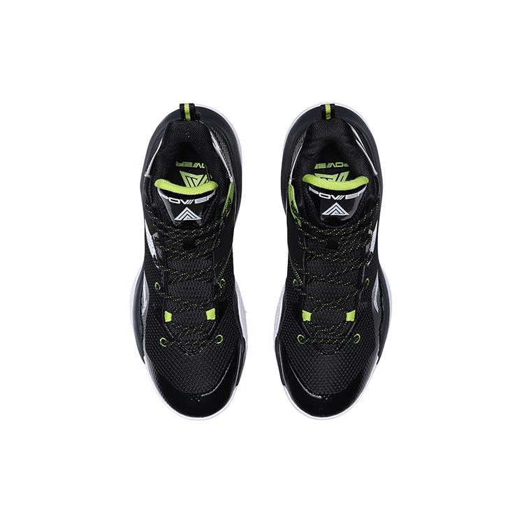 Li Ning Power 7 Cushioning Slip Resistant Abrasion Resistant High top Basketball Shoes Men's Black White ABPQ041-2
