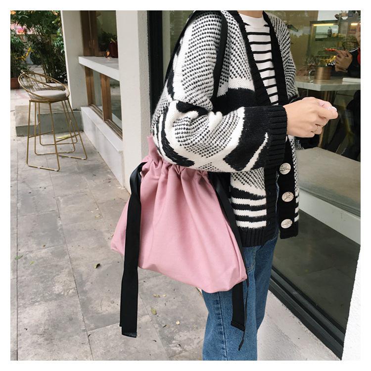 

Модная холщовая сумка для девочек Little Fresh Suction, одно плечо розовый