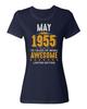 May 1955 Birthday 70 Years of Being Awesome Ladies039 Crewneck T-Shirt