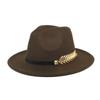 Fedora Men'S Fedora Neutral Wide Brim Jazz Hat Feather Belt Autumn And Winter British Vintage Panama Hat