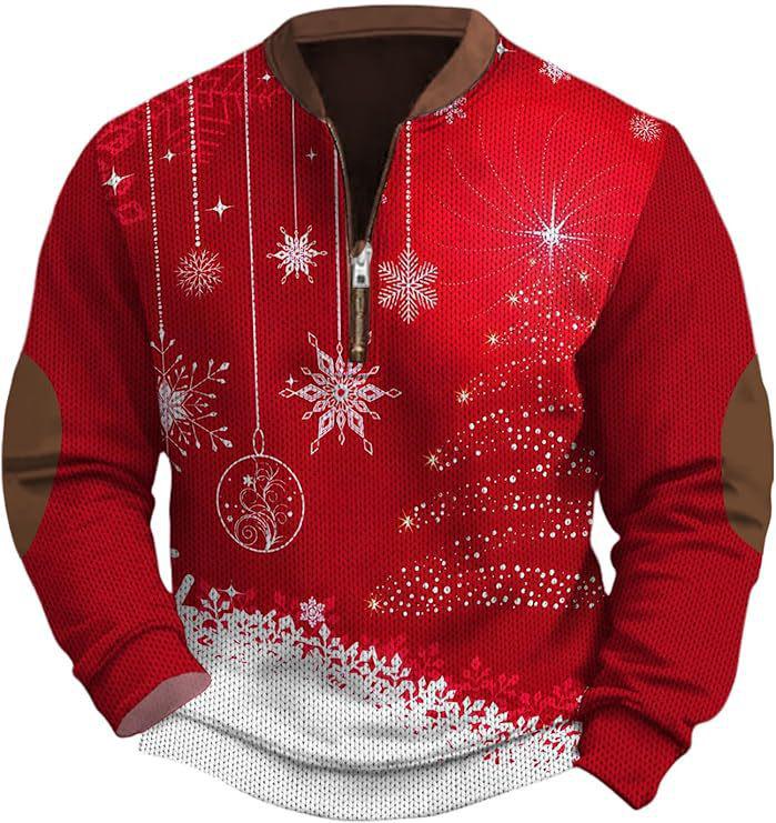 Men's Christmas Snowflake Tree Print Hoodie - Autumn 2025 Edition