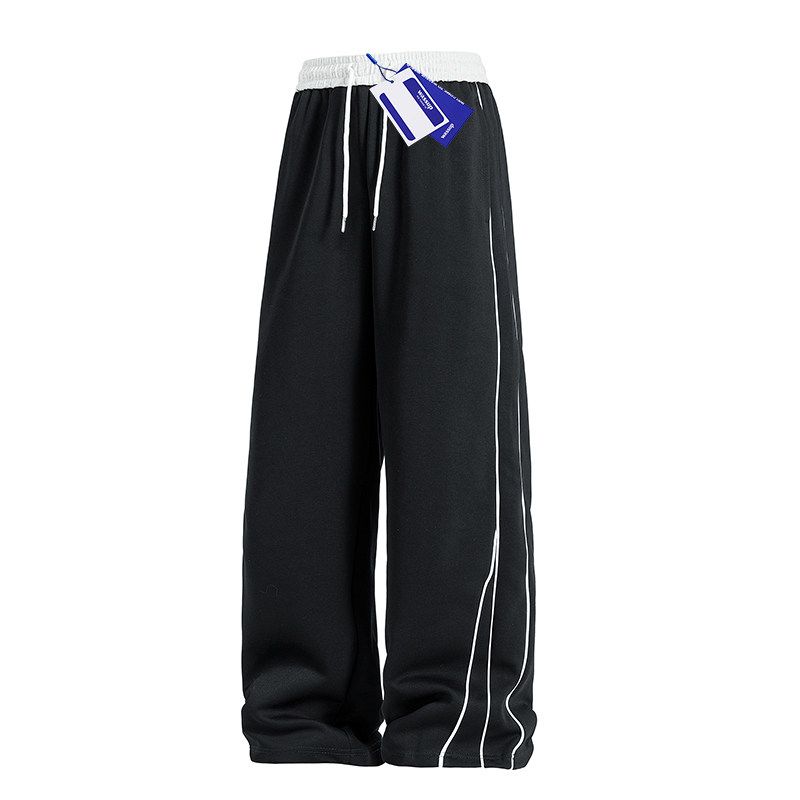 Wassup Trendy Brand Spring and Autumn Casual Pants for Men 2025 American Style Loose Street Dance Sports Versatile Wide-Leg Scimitar Pants for Women