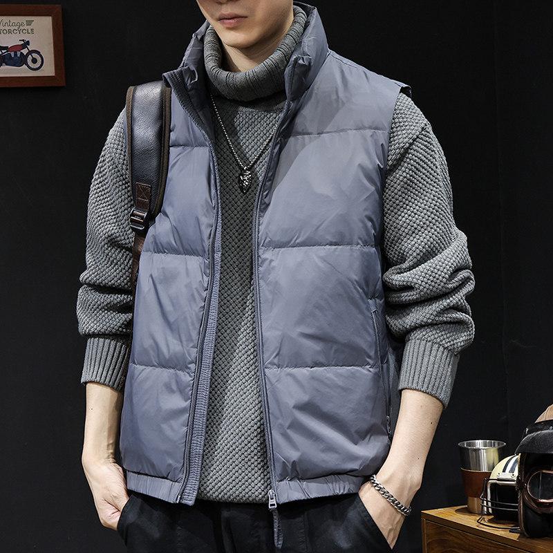 Men's Lightweight 90% Duck Down Warm Vest - Trendy Plus Size Outerwear for Autumn/Winter 2025