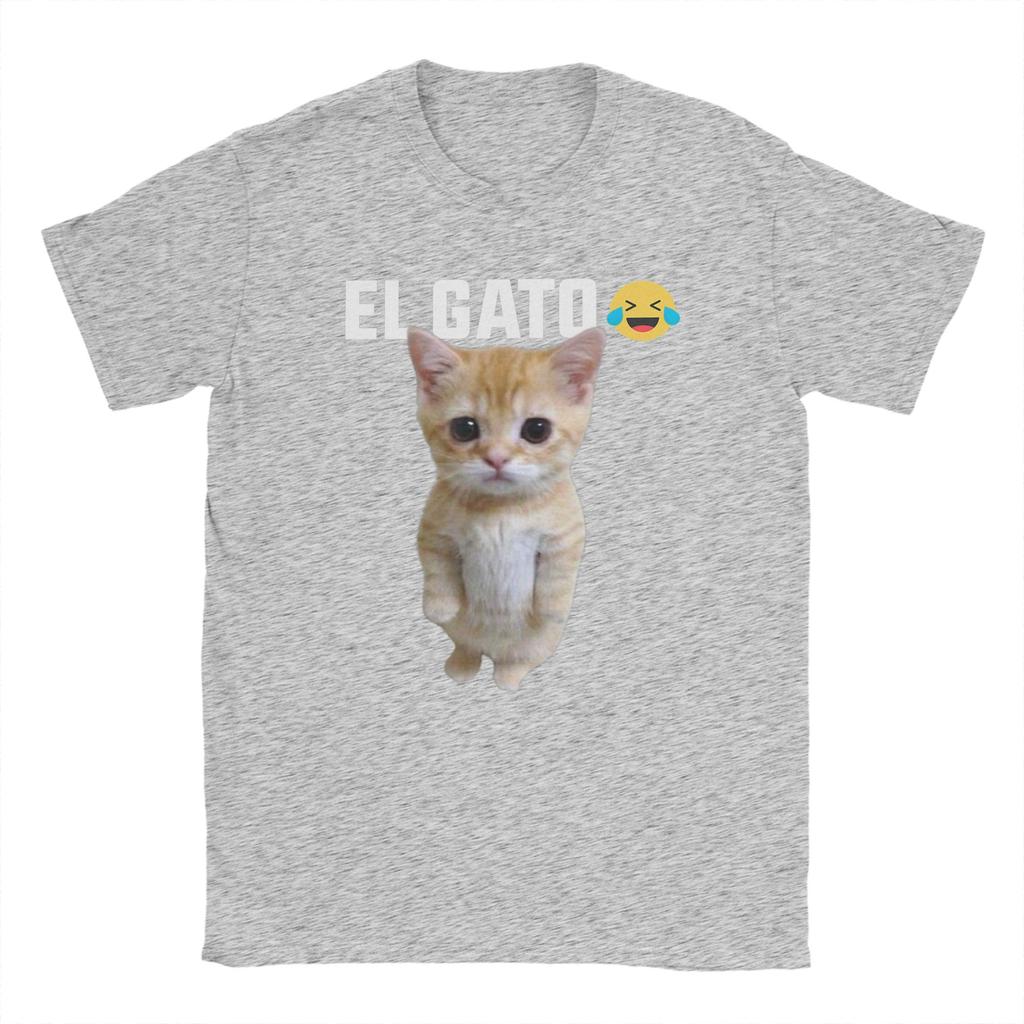 El Gato Meme Sad Crying Cat Munchkin Kitty Meme TShirt Summer Cotton T Shirts For Man Tshirt Short Sleeves Y2K Retro Clothing