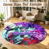 Dandadan Personalized Round Rug Support Custom Name, Soft Home Decor Mat