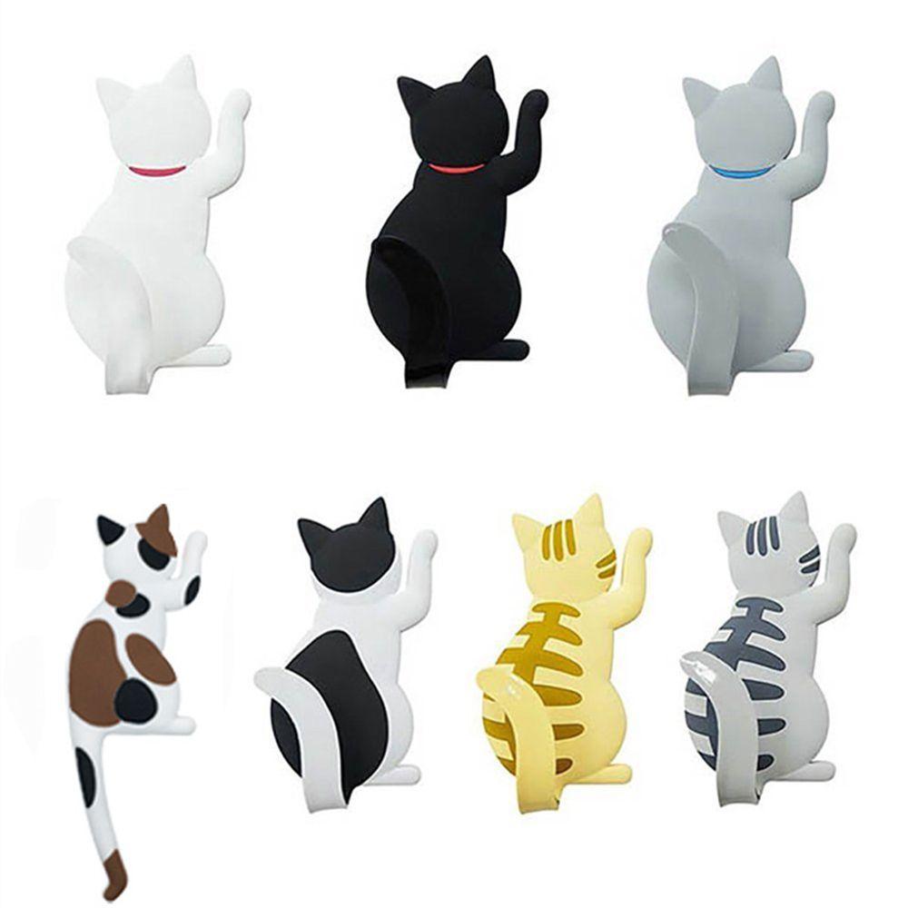 Universal Lovely Cartoon Hooks Cat Fridge Magnet Refrigerator Sticker