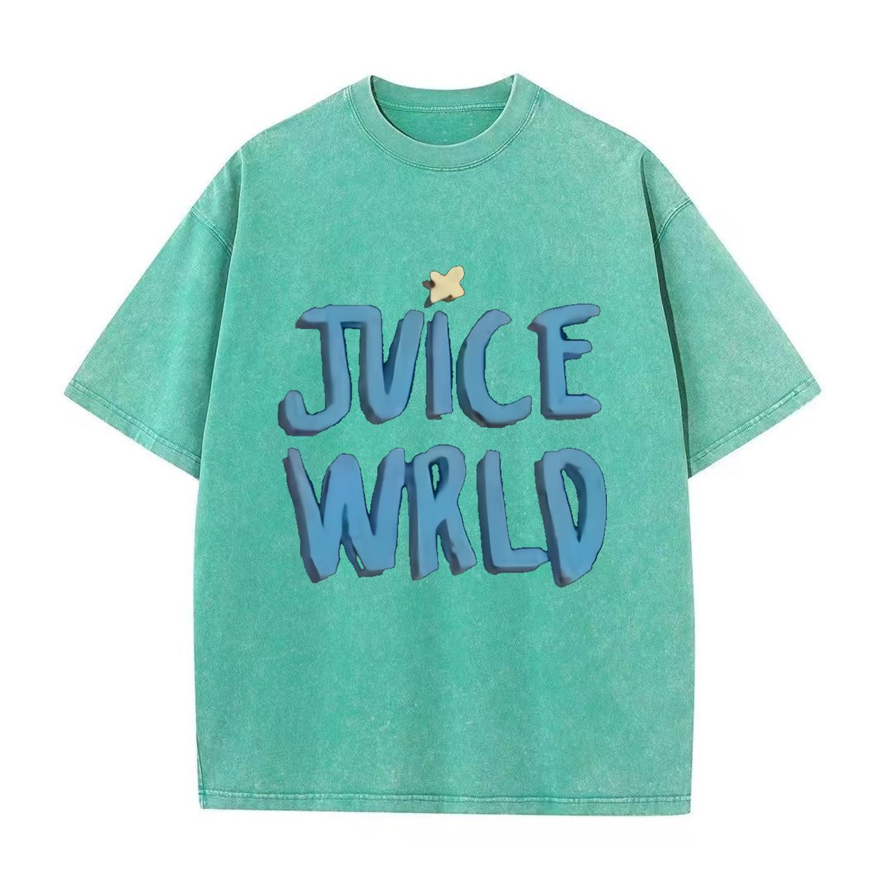 Ретро-стираемая винтажная футболка Мужская и женская футболка рэпера Juice Wrld Футболка City Fashion Футболка Популярная хип-хоп футболка S