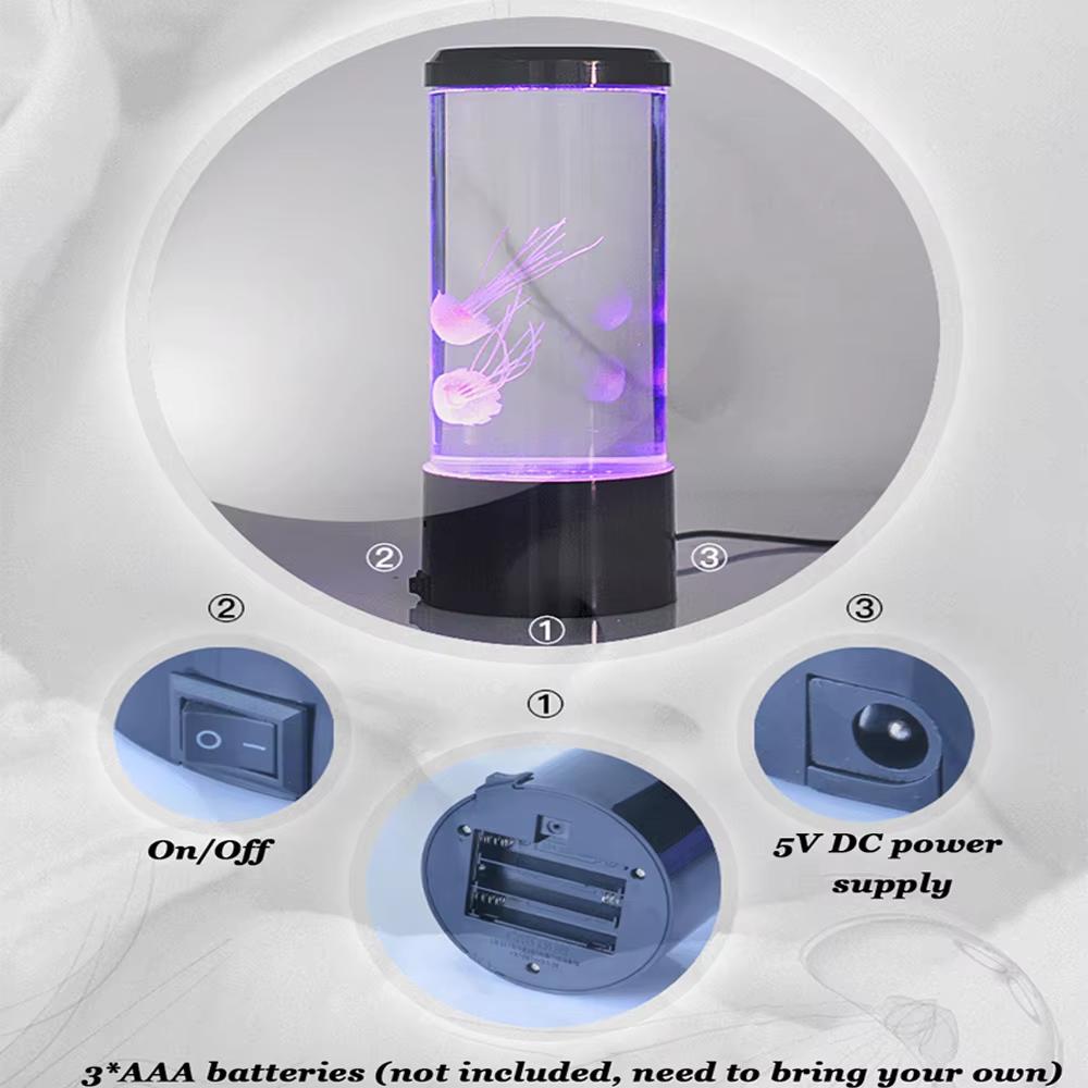 Multicoloured Jellyfish Lamp Creative Atmosphere Night Light Usb Powered  for Living Room Bedroom Kid Room Decor Lighting