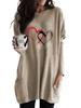 Women's Sweatshirt Women's Long Tunic with Pockets Loose Fit Fashion Printed Logn Sleeve Top