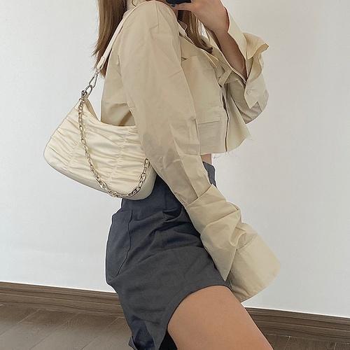 IELGY  Fold chain underarm bag stick bag Korean version of small crowd feeling oblique satchel