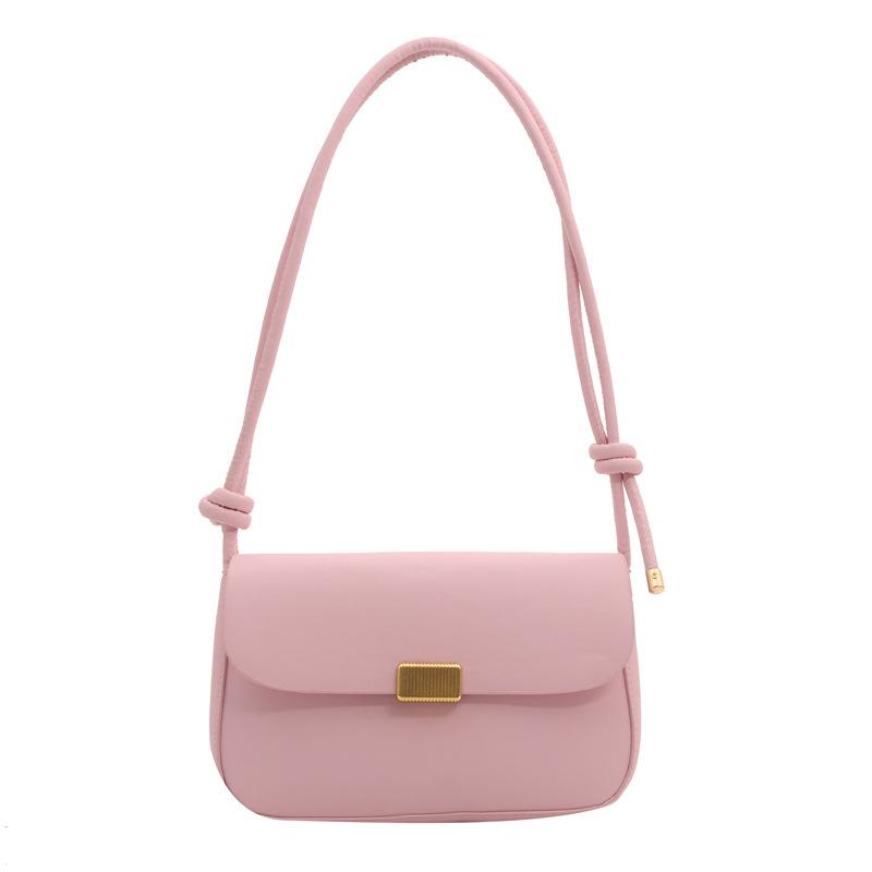 

Новая модная универсальная сумка с замком-пряжкой на одно плечо подмышкой, маленькая квадратная сумка для женщин, трендовая однотонная простая женская рабочая сумка (20cm<Max Length<30cm)