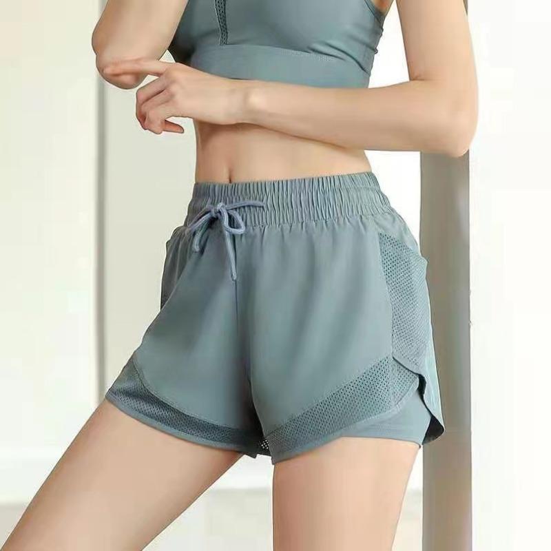 Women's Double Layered Quick-Dry Athletic Shorts, Anti-lighting Loose Fit, For Outdoor Leisure Running Fitness Workout, Sport St