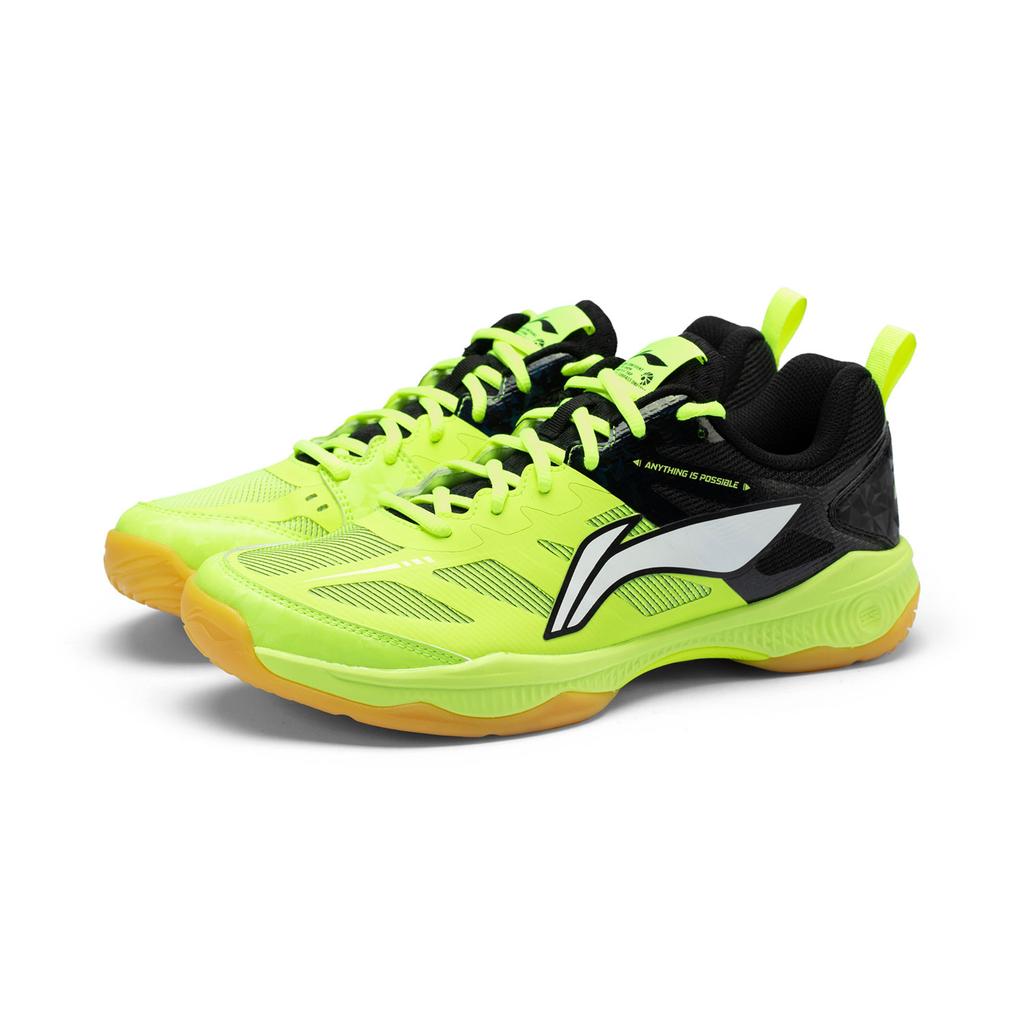 New LiNing Supportive And Elastic Low Top Badminton Shoes Unisex Green Black AYTV017-3