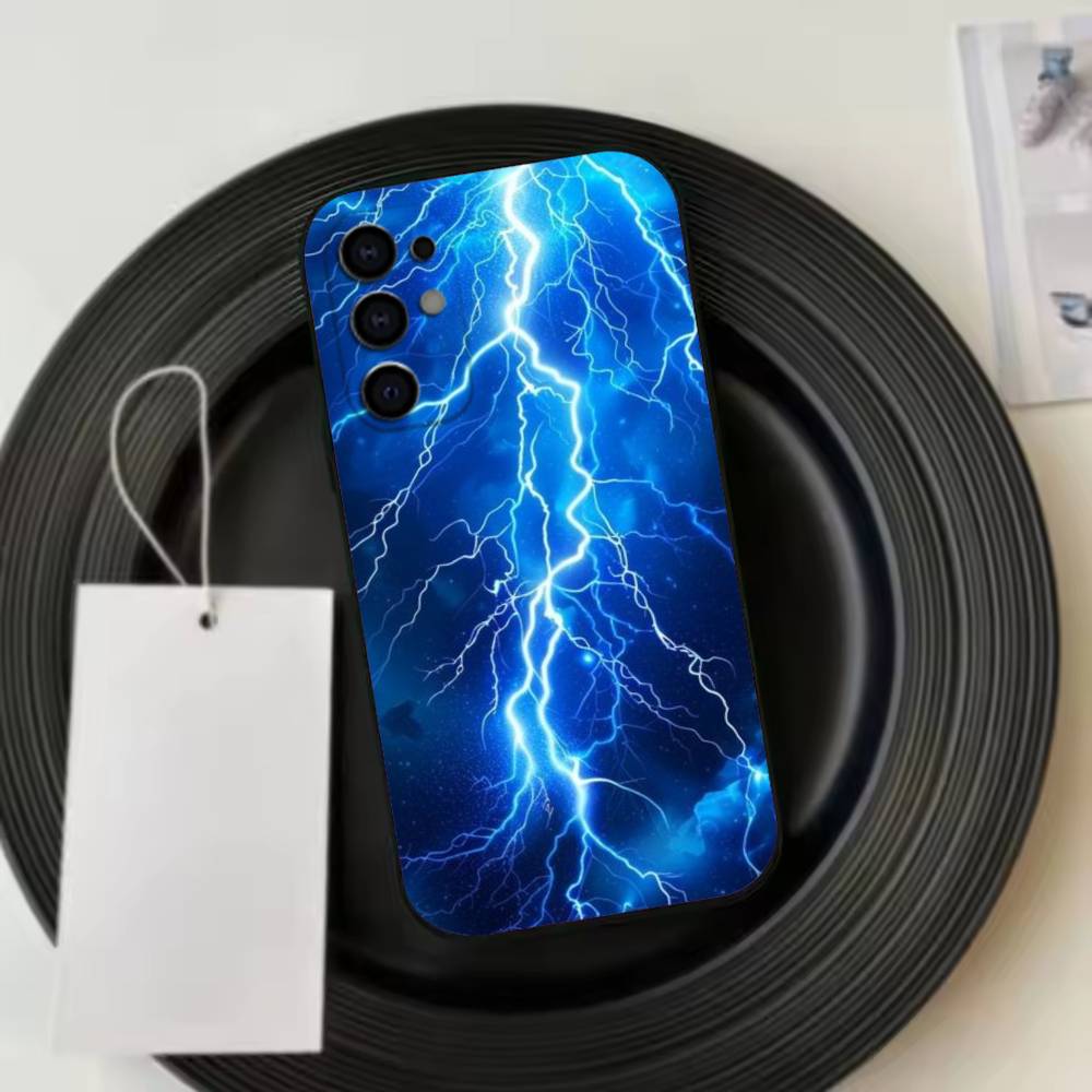 Dark Night I-lightning Phone Case For Samsung S25,S24,S21,S22,S23,S30,Ultra,S20,Plus,Fe,Lite,Note,10,Black Cover