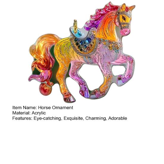 Yousheng Horse Ornament Sparkly Rhinestone Horse Christmas Tree Ornament 2D Acrylic Pendant Holiday Keepsake Gifts for Women Girls Horse Lovers
